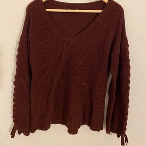American Eagle Sweater Ribbon Sleeves